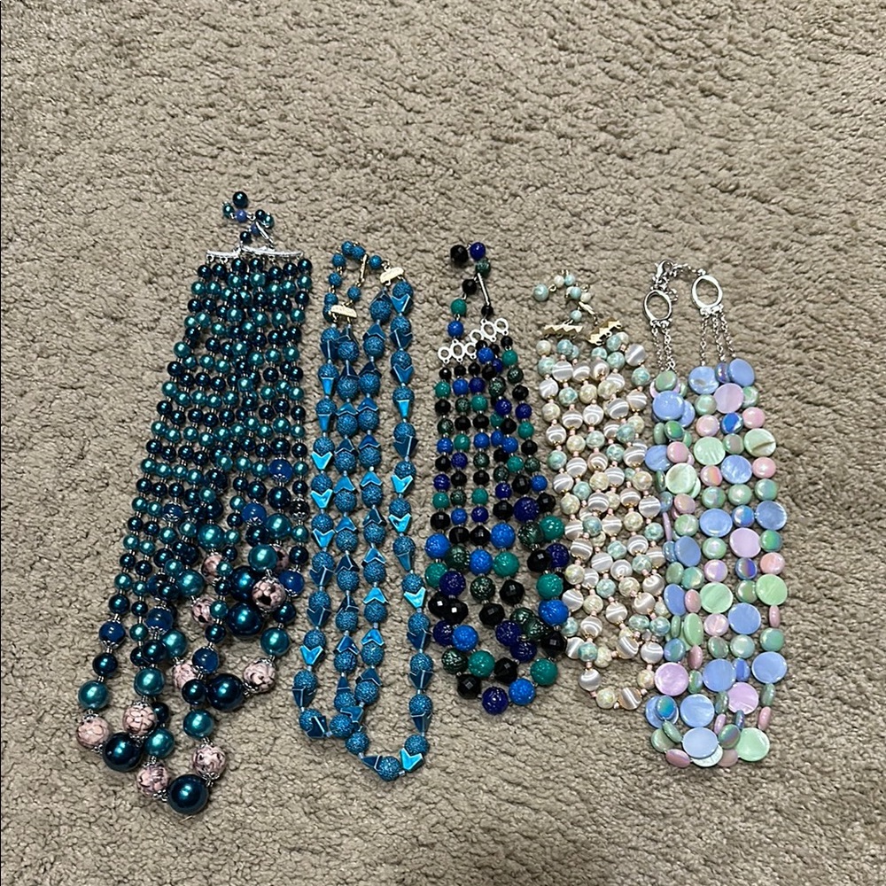 Blue Japan vintage necklace bundle